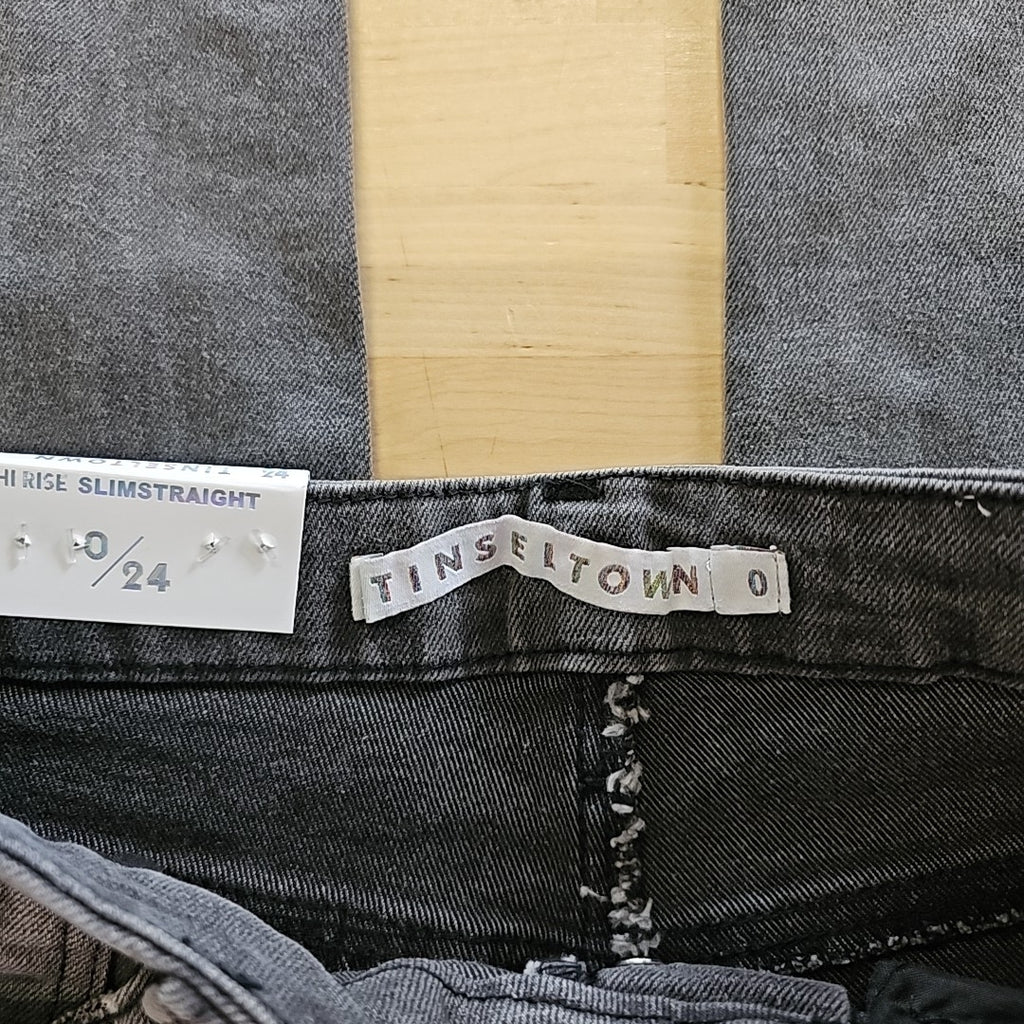 Tinseltown Juniors' High-Rise Straight-Leg Jeans