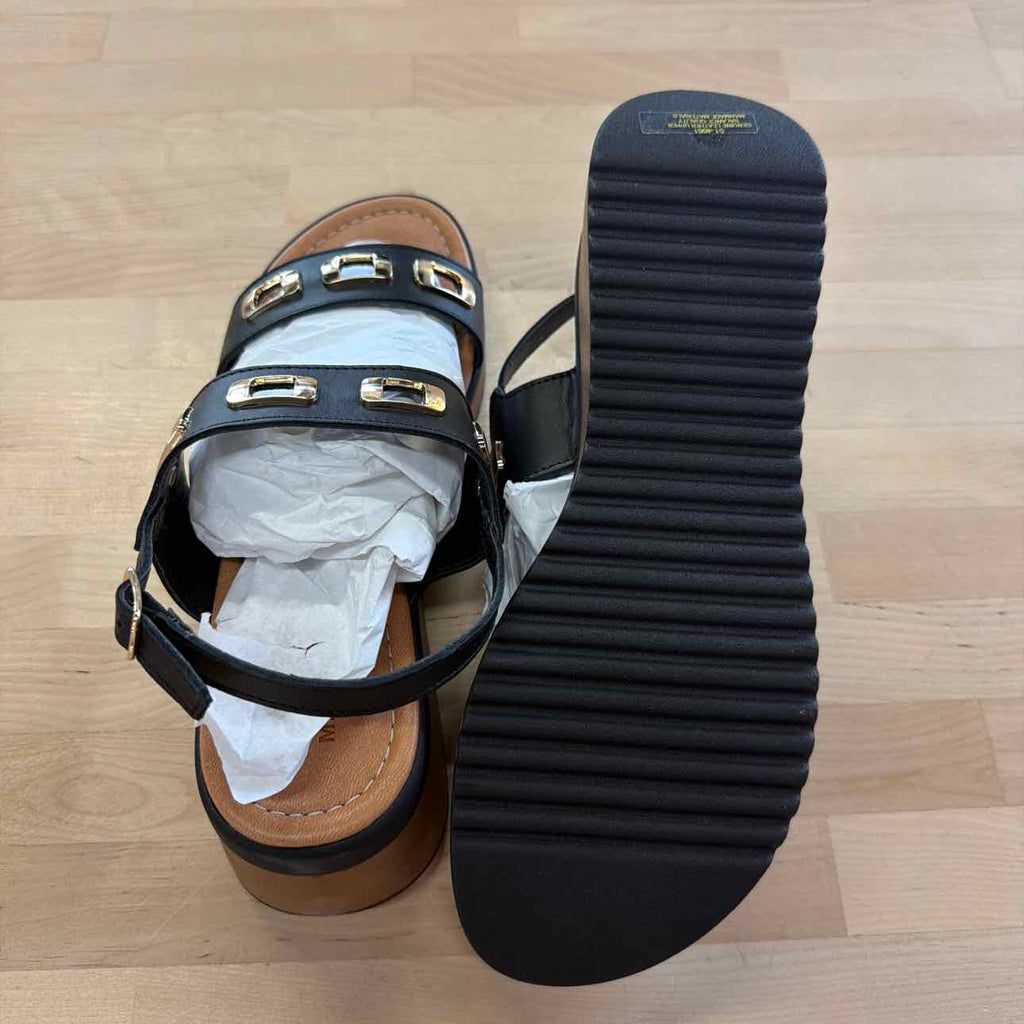 Bella Vita Women's Vic-Italy Wedge Sandals - Black Leather