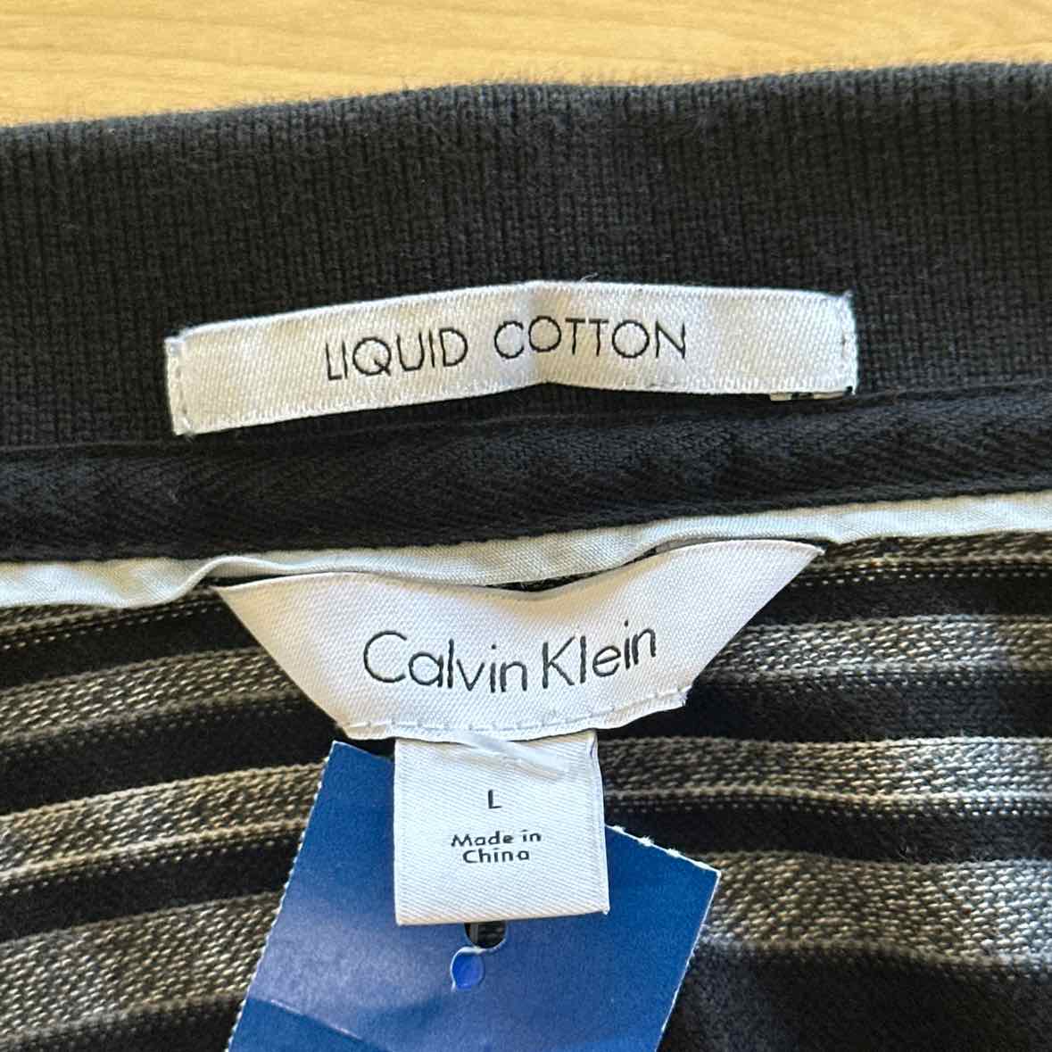 Calvin Klein Size L Gray MENS Polo