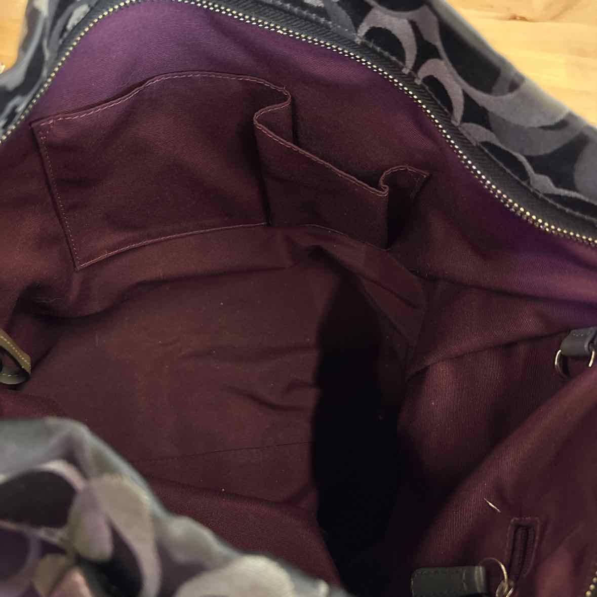 Coach Black/Gray Preloved Handbag