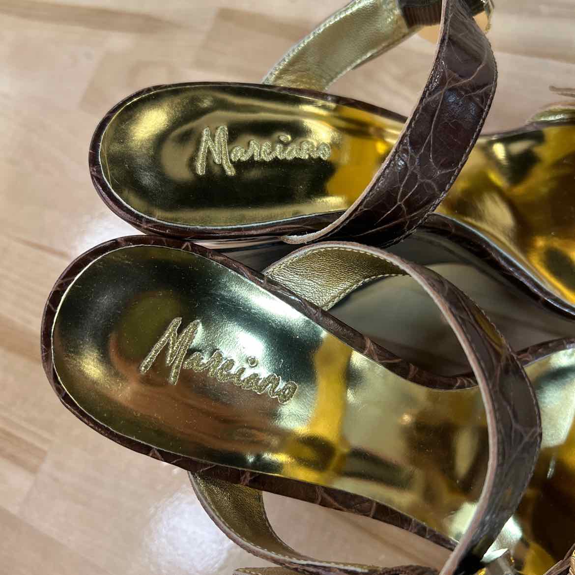 Marciano Size 6 Brown Preloved Wedges