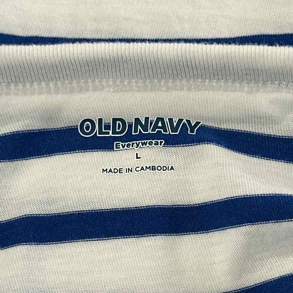 Old Navy Size L Blue White Longsleeve