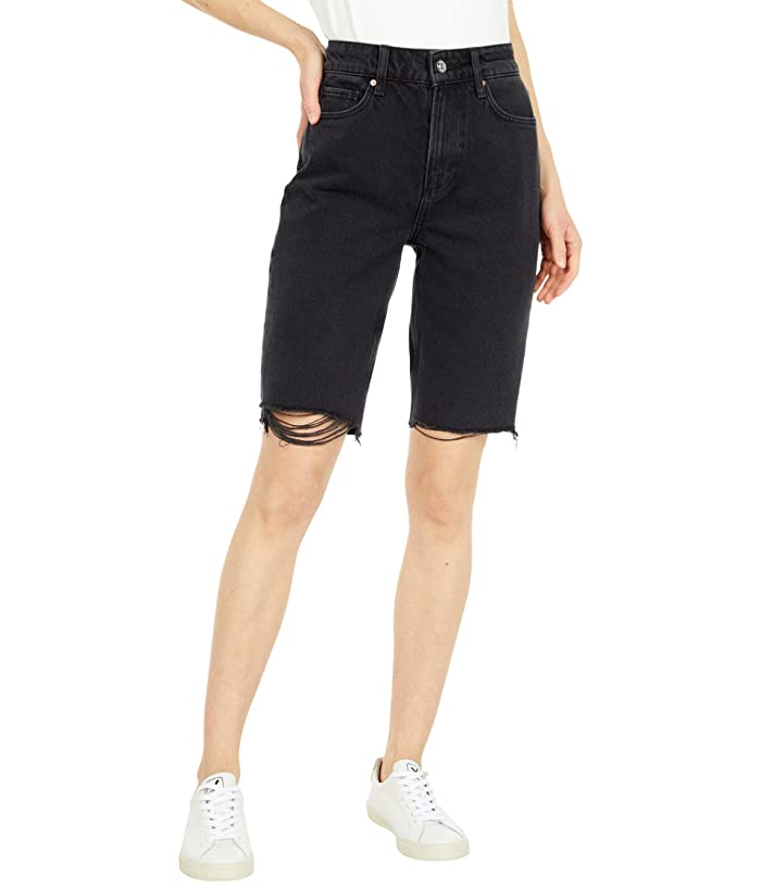 Paige Size 24 Robbie High Waist Cutoff Denim Gray Black Shorts NWT