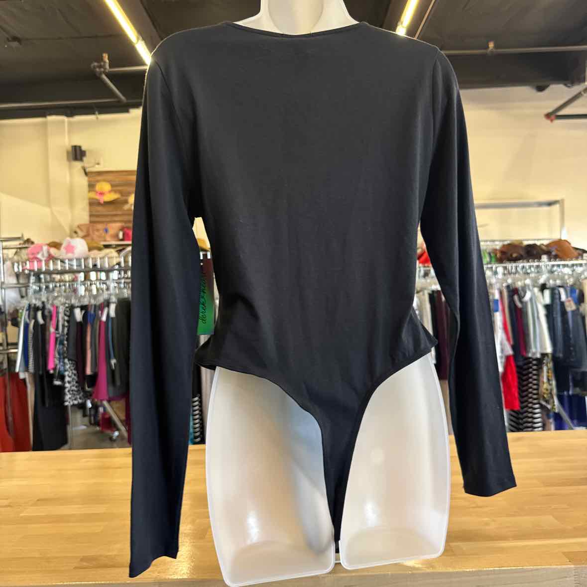 Derek Heart Size L Black Bodysuit