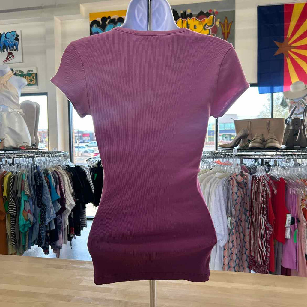 Guess Size XS Pink Purple Cotton Preloved T-Shirt SS