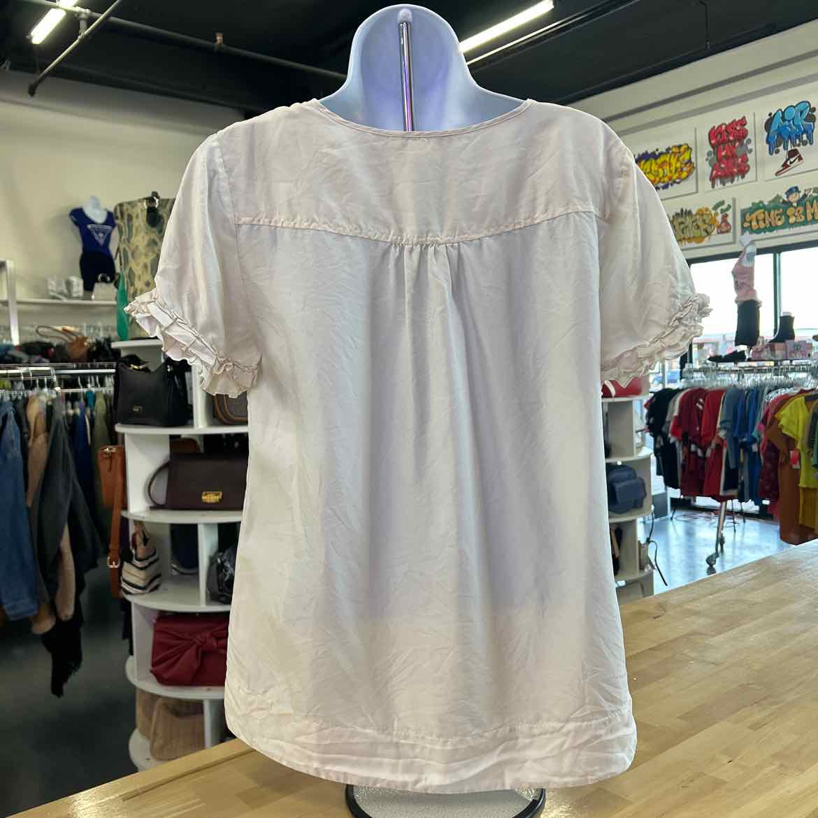 Banana Republic Size M White Preloved Blouse SS