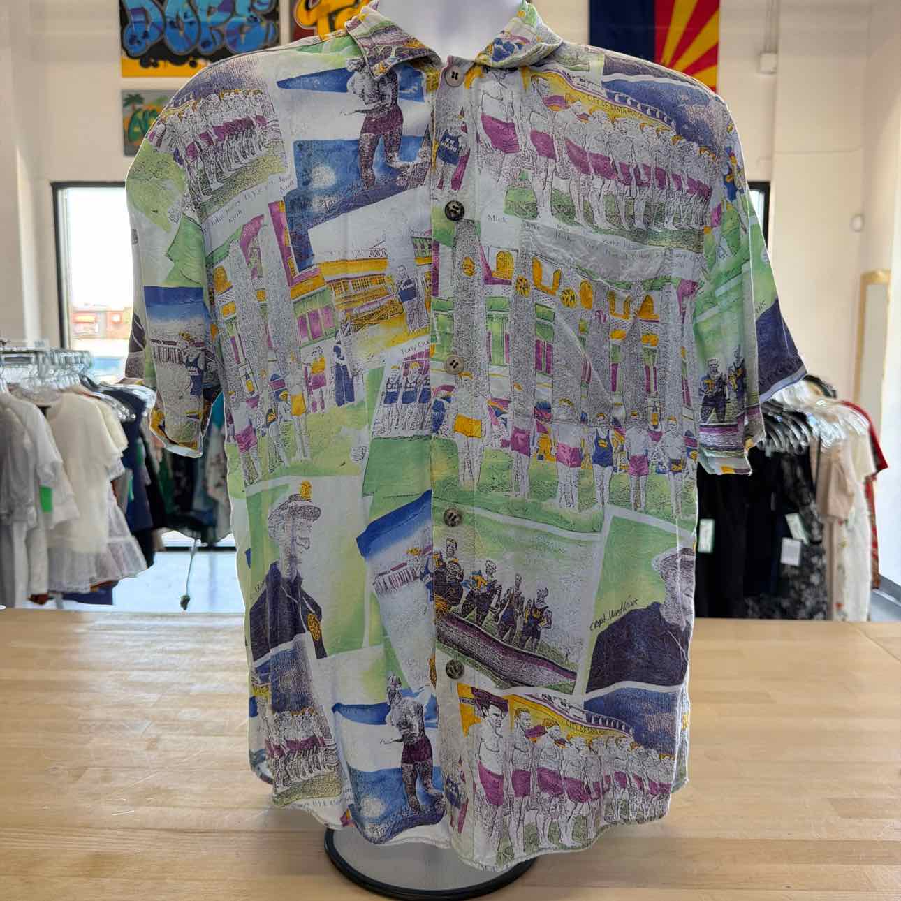 Jams World Size M Multi color Preloved MENS Button Down Shirt