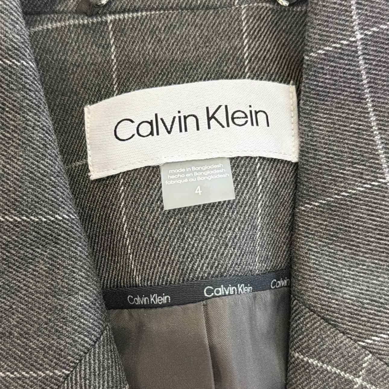 Calvin Klein Womens Sleeveless Blazer Short Gray