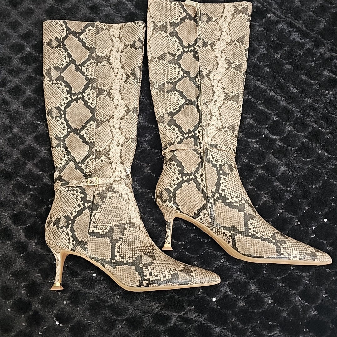 Kenneth Cole Shoe Size 11 Taupe Utah  Snakeskin Boots NWT