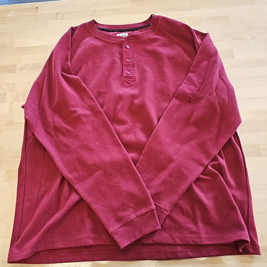 Bass Outdoor Mens Performance Thermal Henley Shirt