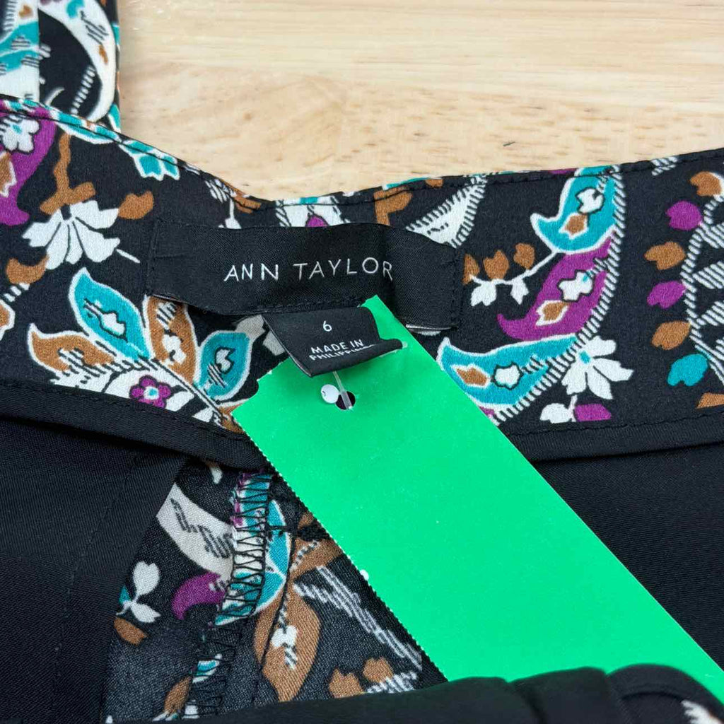 Ann Taylor Size 6 Teal/Black Pants