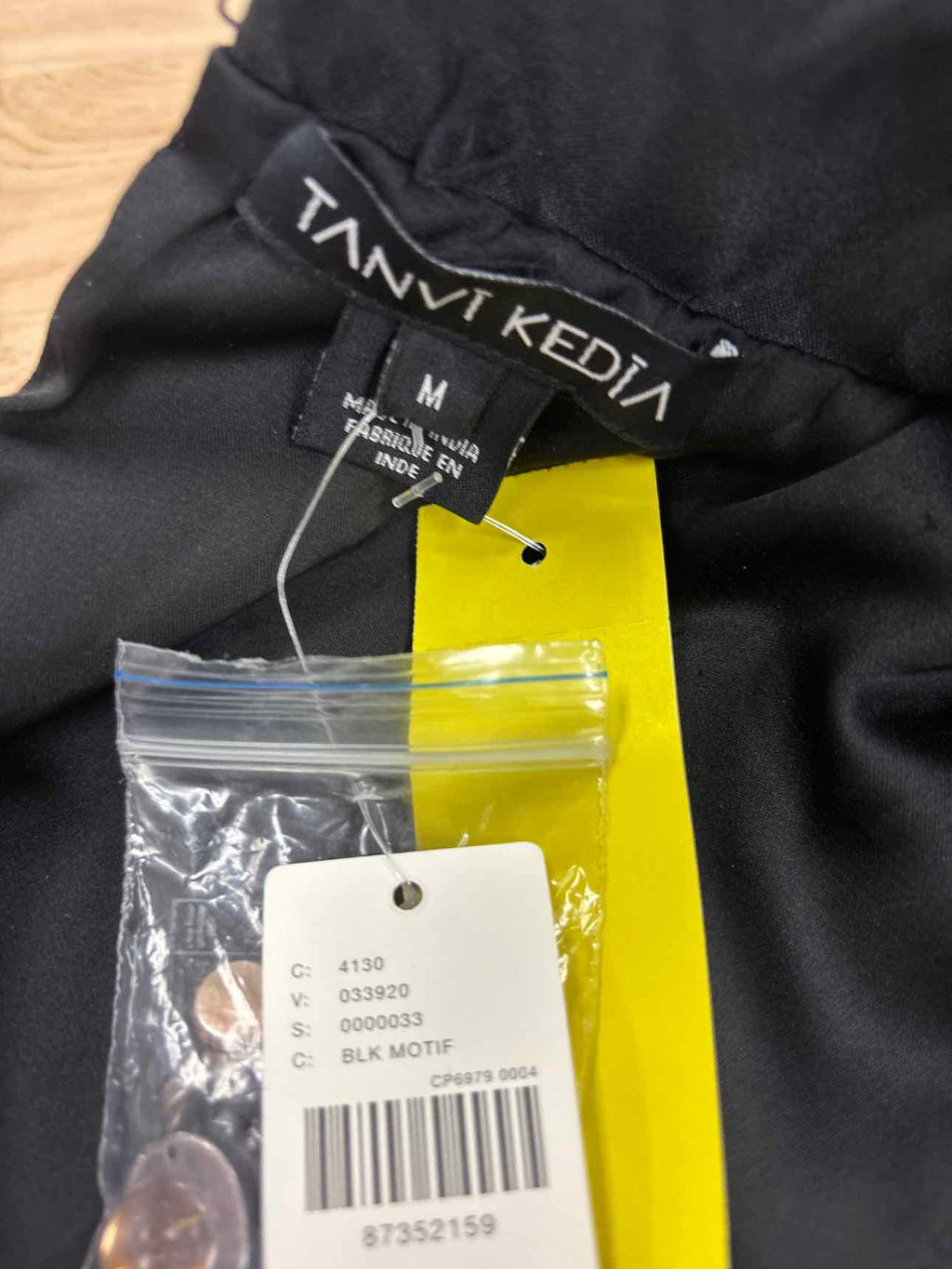 Anthropologie Size M Black Gold Satin New Dress