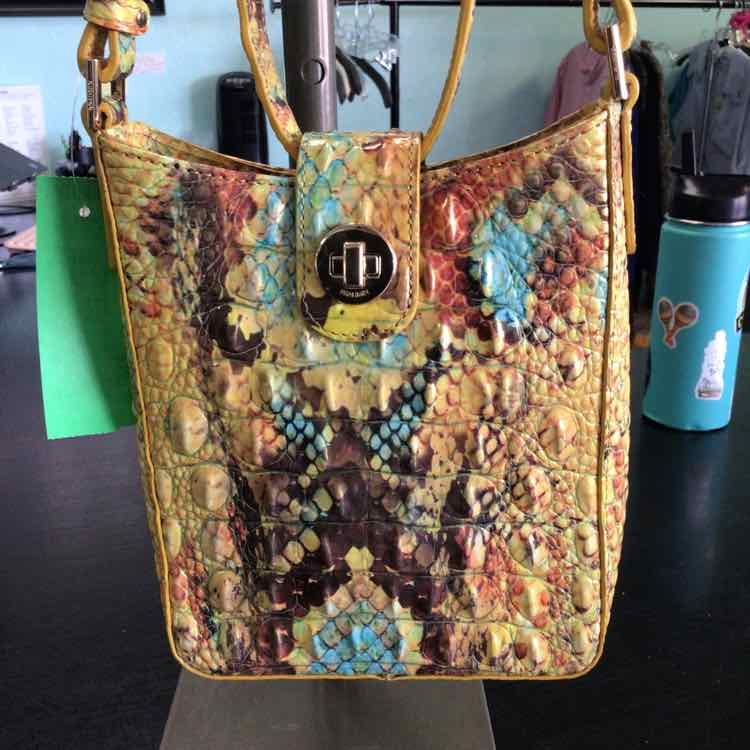 Brahmin Yellow Print Handbag