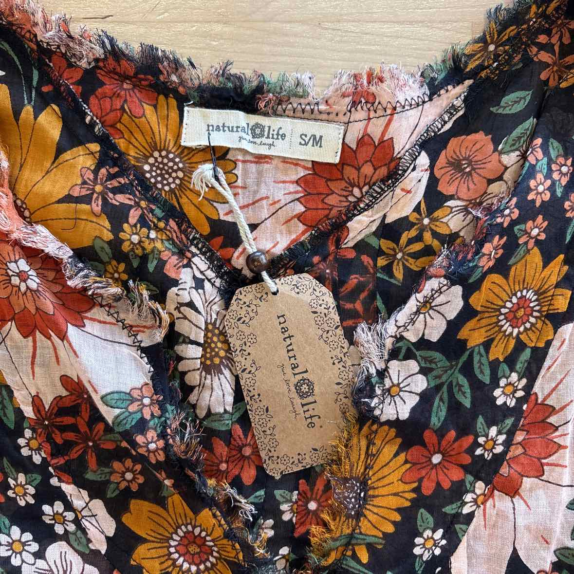 Natural Life Size S/M Multi - Fall Blouse