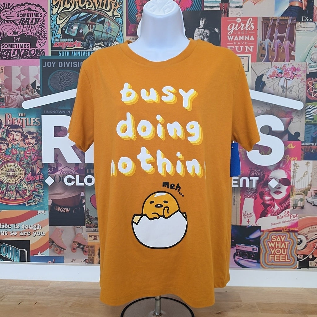 Love Tribe Size 2X Gudetama Busy Doing Nothing T-Shirt