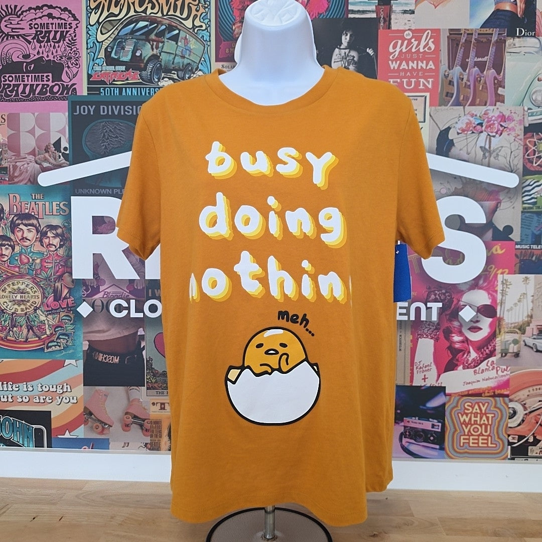 Love Tribe Size 2X Gudetama Busy Doing Nothing T-Shirt