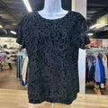 Central park west Size L Black Velvet Preloved Blouse SS