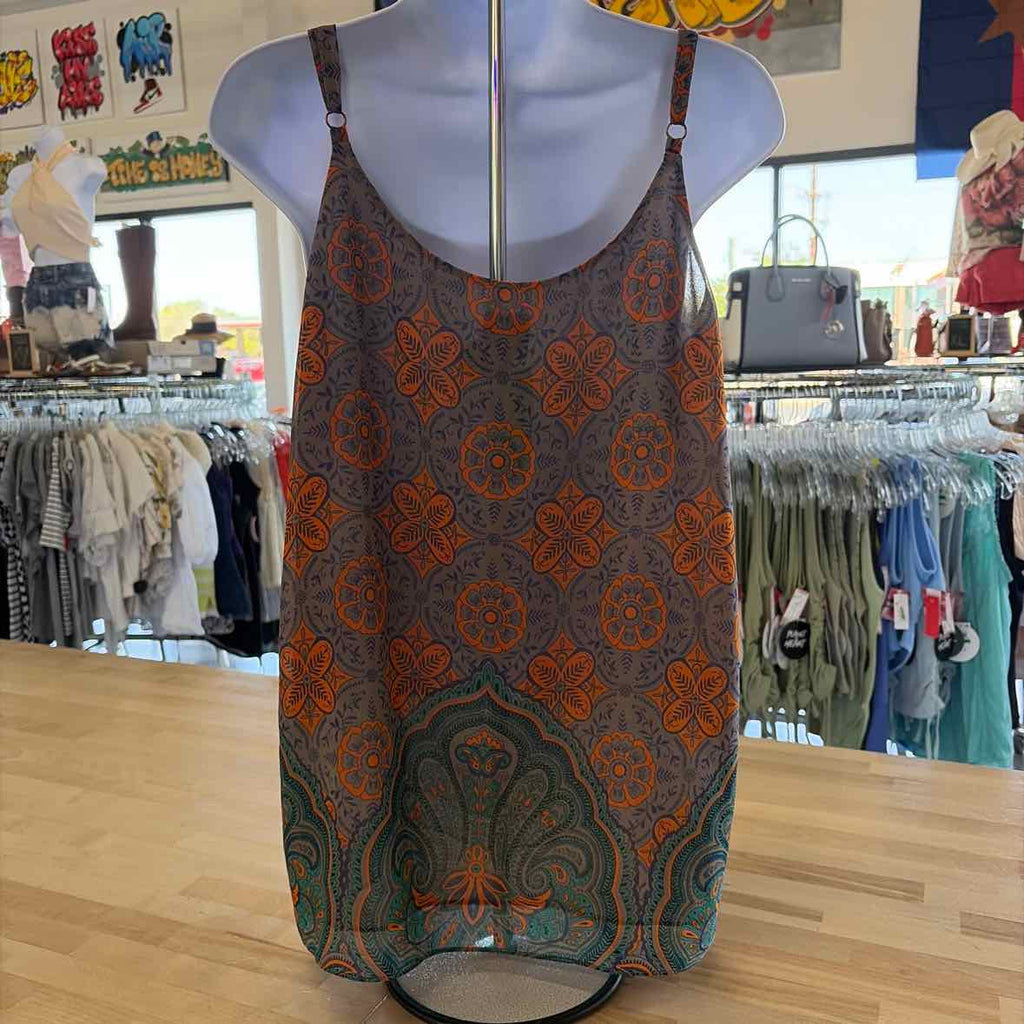 Cabi Size S Gray & Orange Preloved Tank