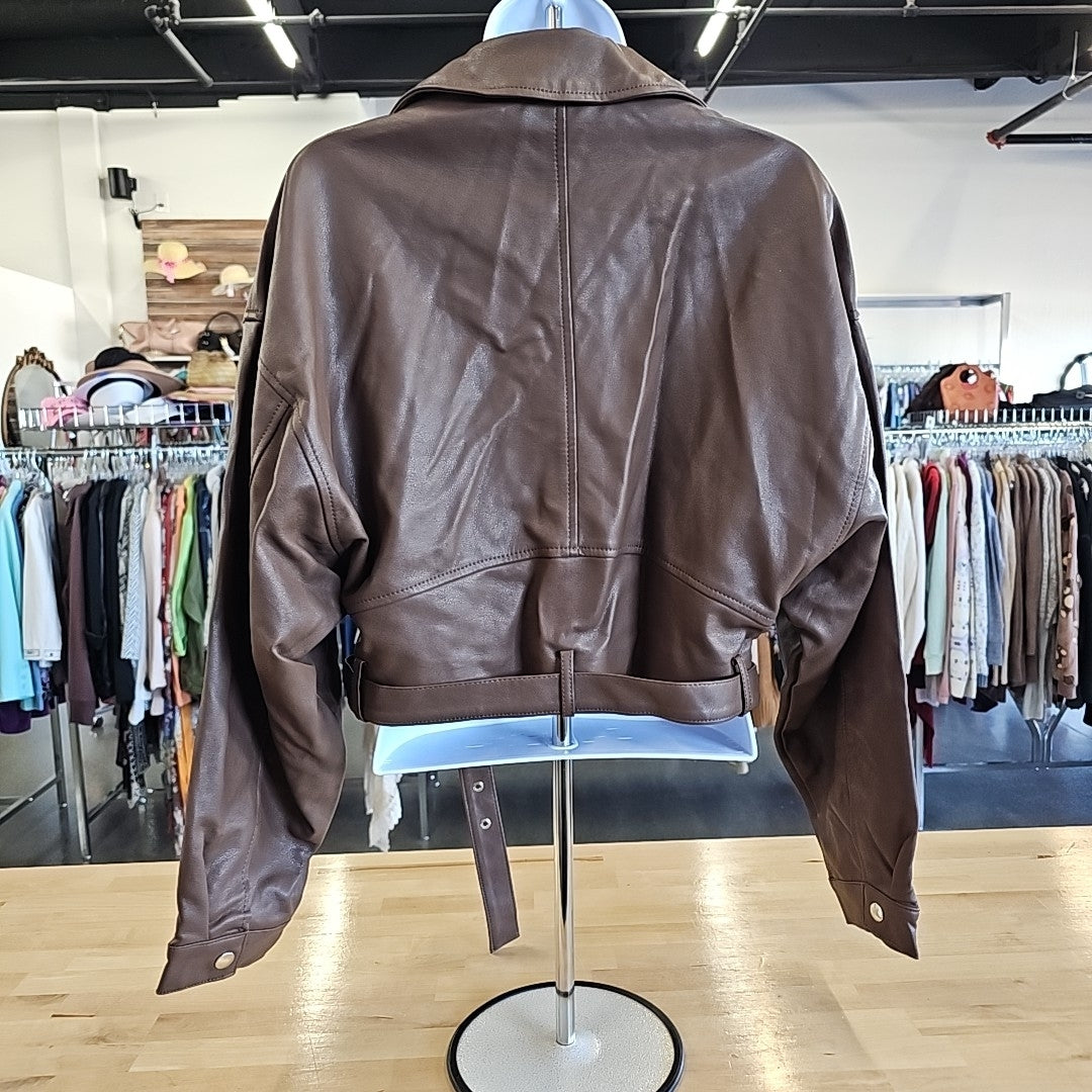 Forever 21 Size S Brown Leather Jacket