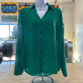 Express Size XS Green Preloved Button Down LS