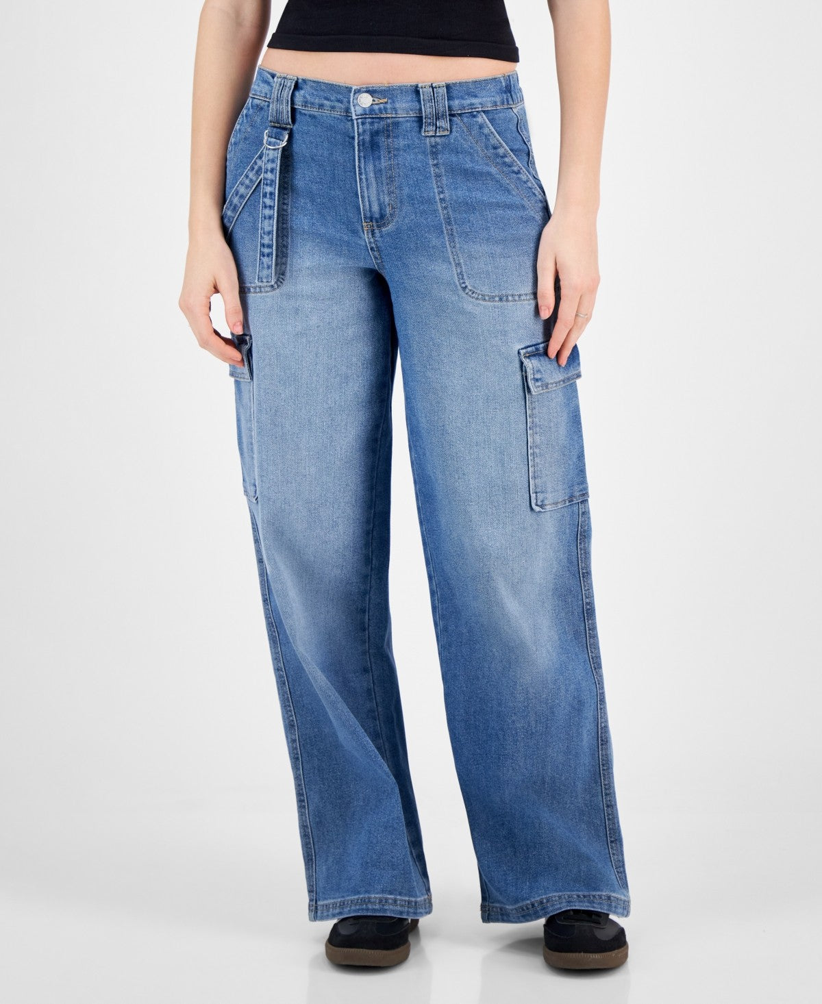 Juniors Celebrity Pink Low Rise Baggy Cargo Pants - 3