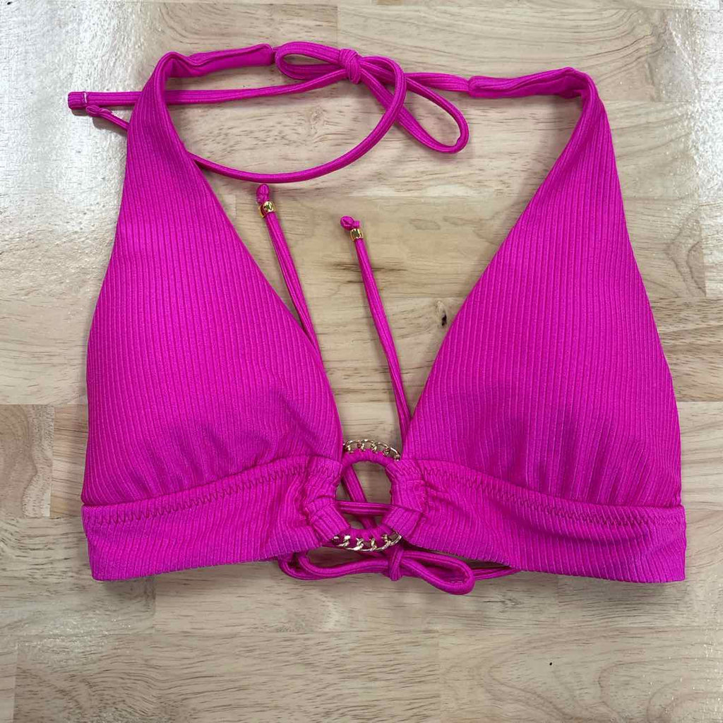 becca Size D Virtue Monte Carlo Mira Rib Halter Bikini Top
