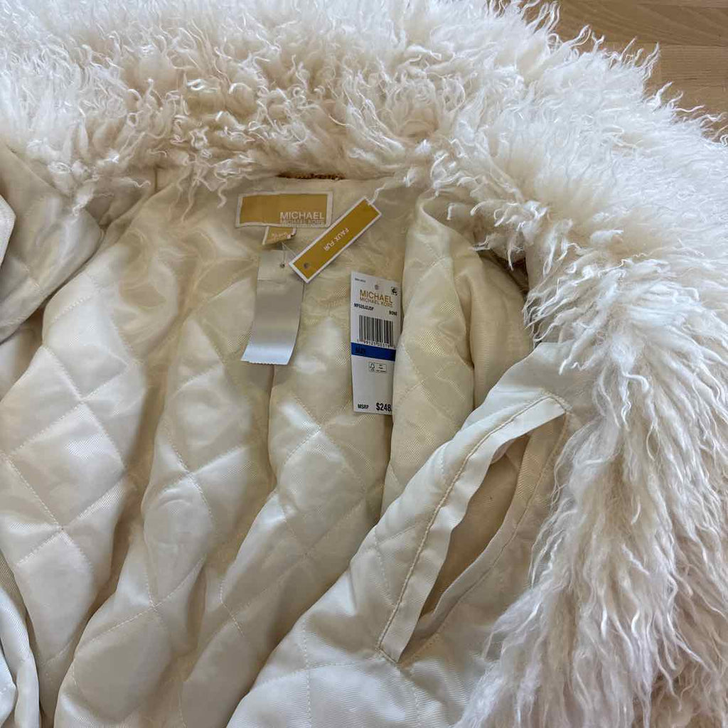 Michael Kors Size XL Crop Faux Fur Peacoat, Bone NEW