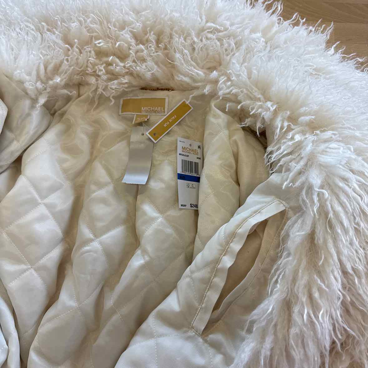 Michael Kors Size XL Crop Faux Fur Peacoat, Bone NEW