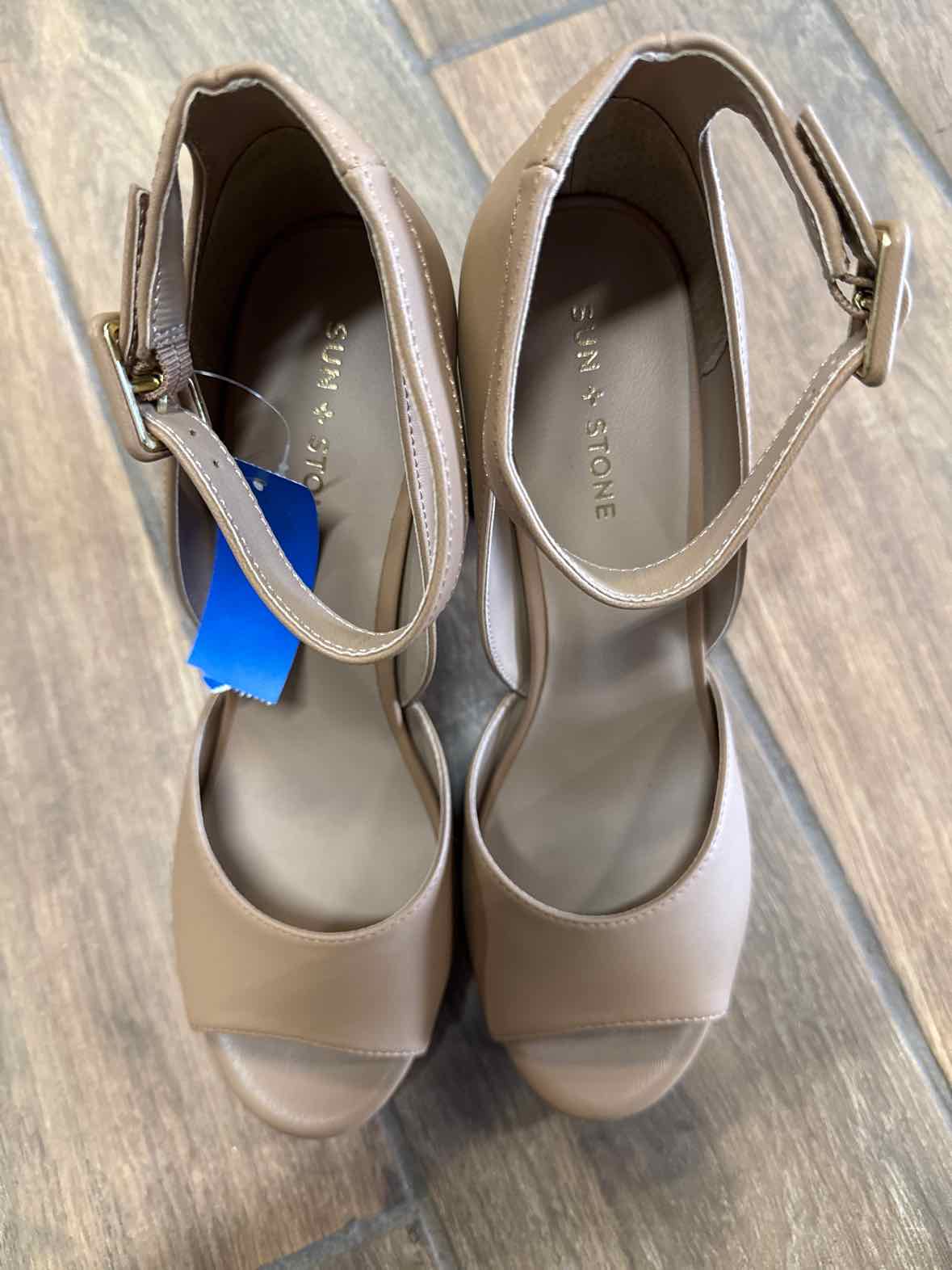 Sun Stone Reemaa Block-Heel Platform San Nude 12M