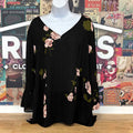 Mauve Size XL Black Pink Green Sheer New Blouse LS
