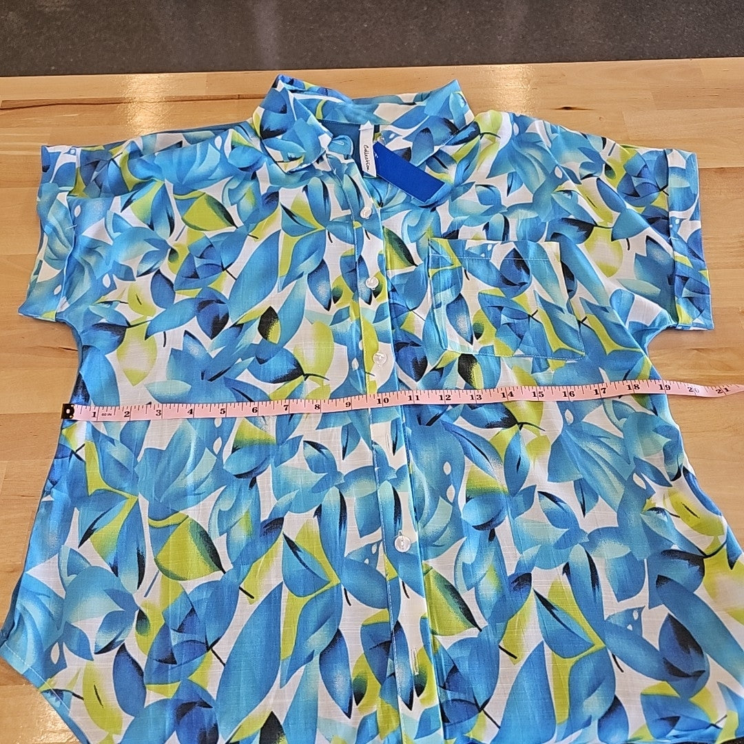 NY Collection Size S Blue Blouse