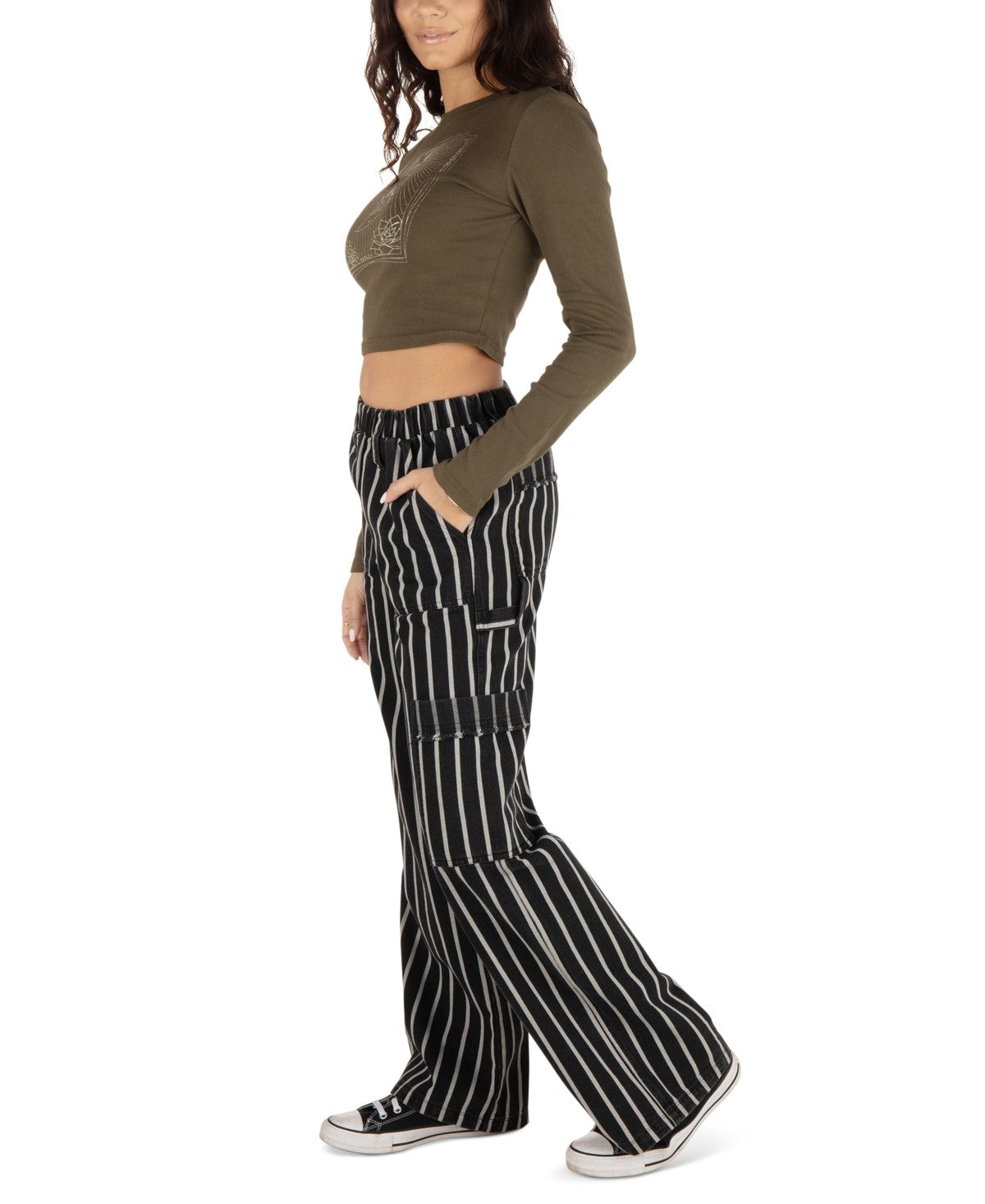 Hurley Juniors' Sloan Striped Pull-on Pants - Black - XL