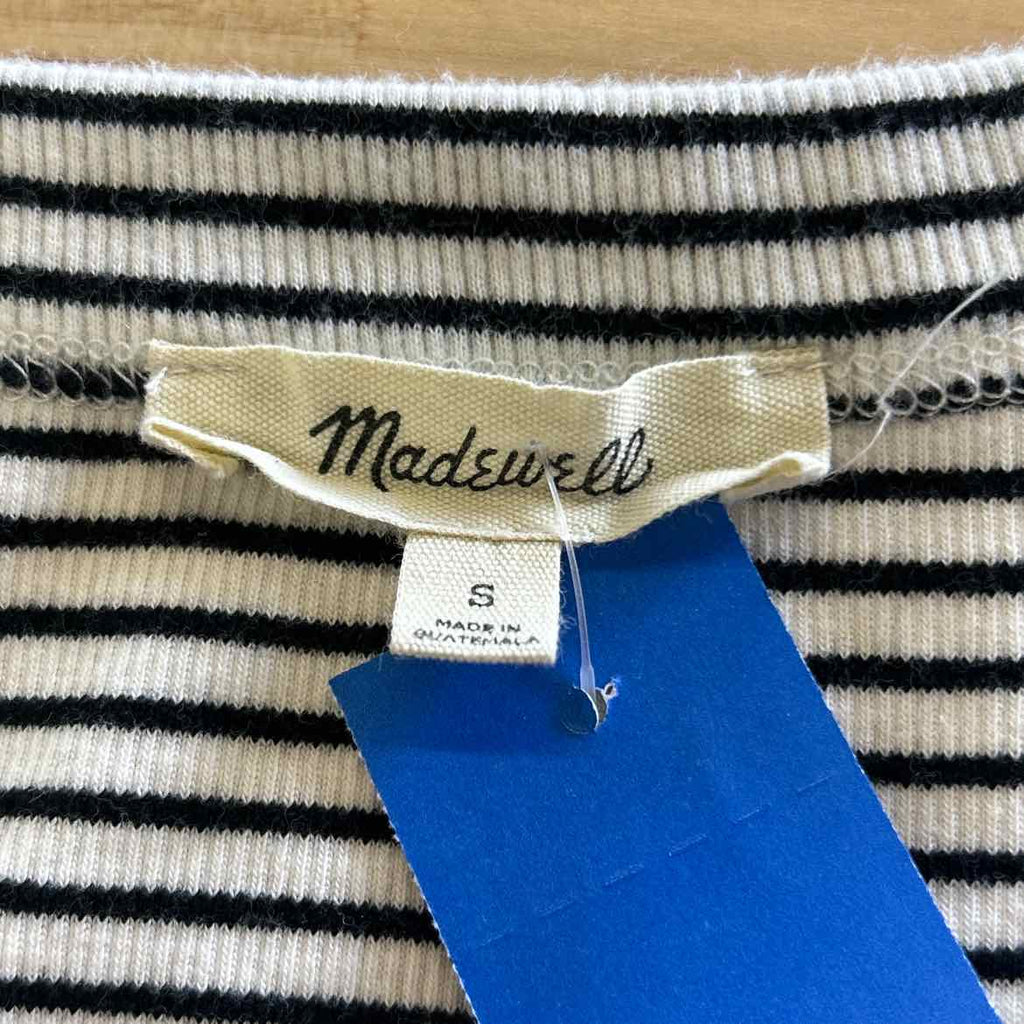 Madewell Size S White Black Preloved T-Shirt SS