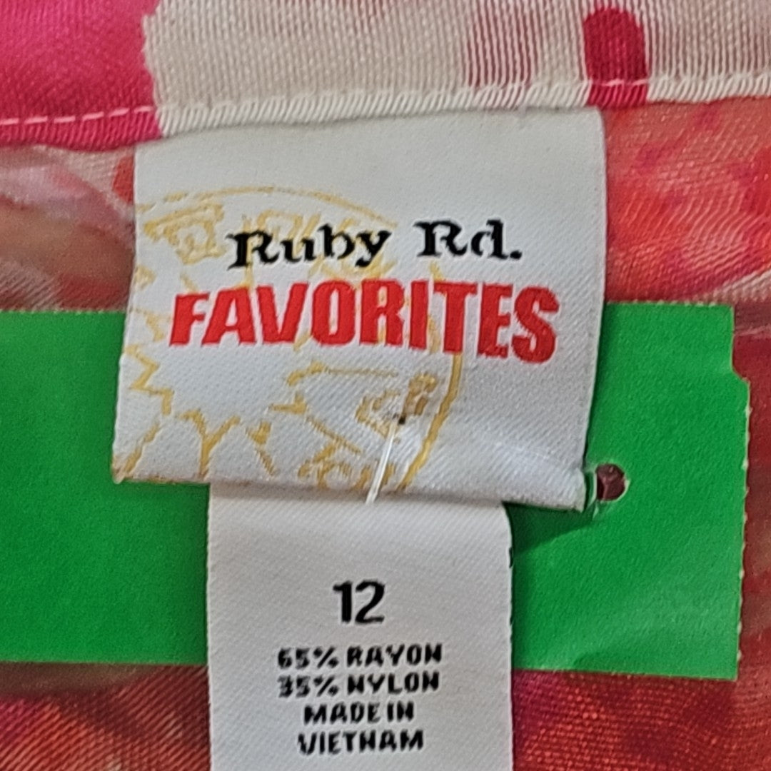 Ruby Rd Size 12 Pink Button Down Shirt