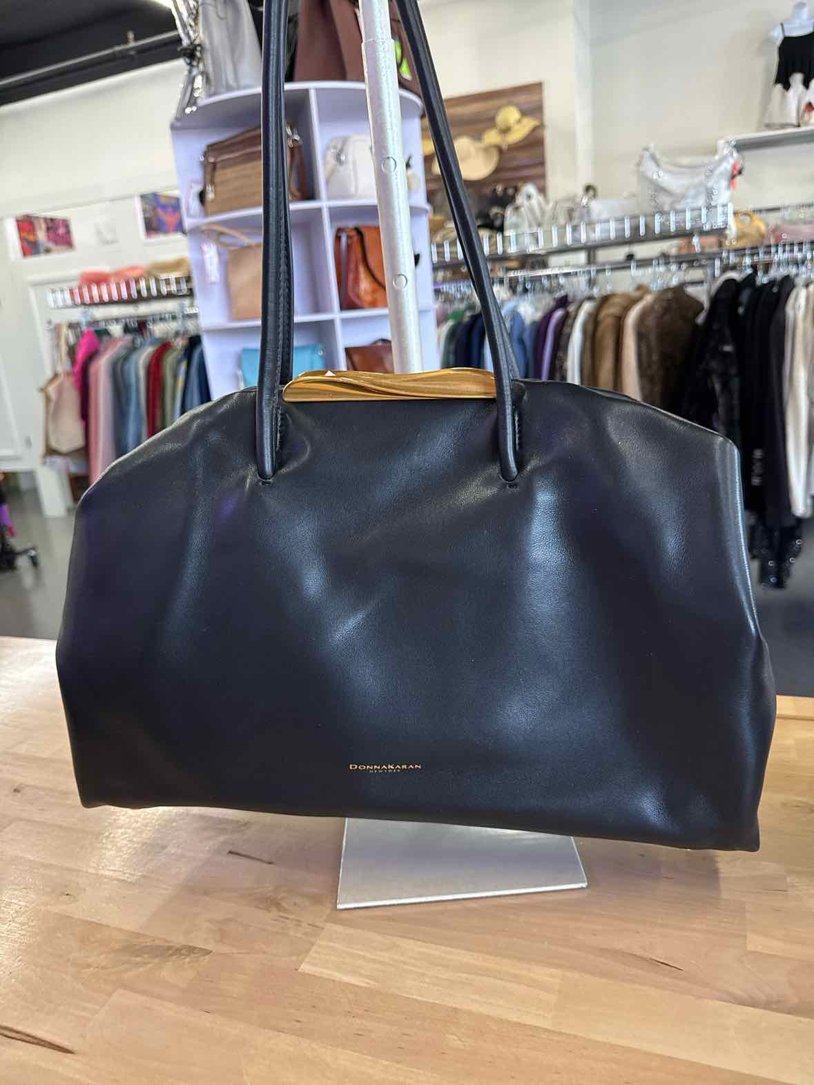 Donna Karan New York Poplin Large Leather Satchel NWOT