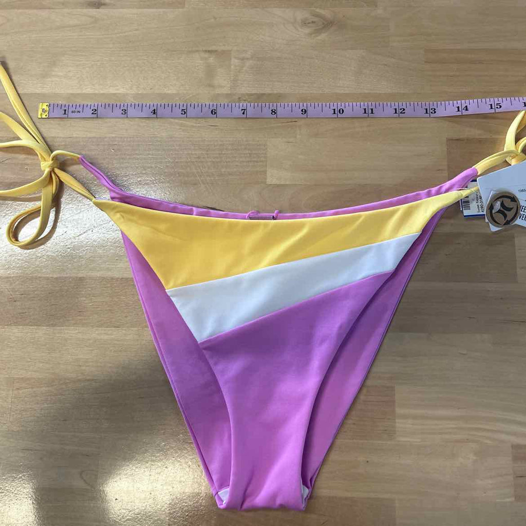 Hurley Size L Summer Block Cheeky Tie Side Womens Bikini Bottoms