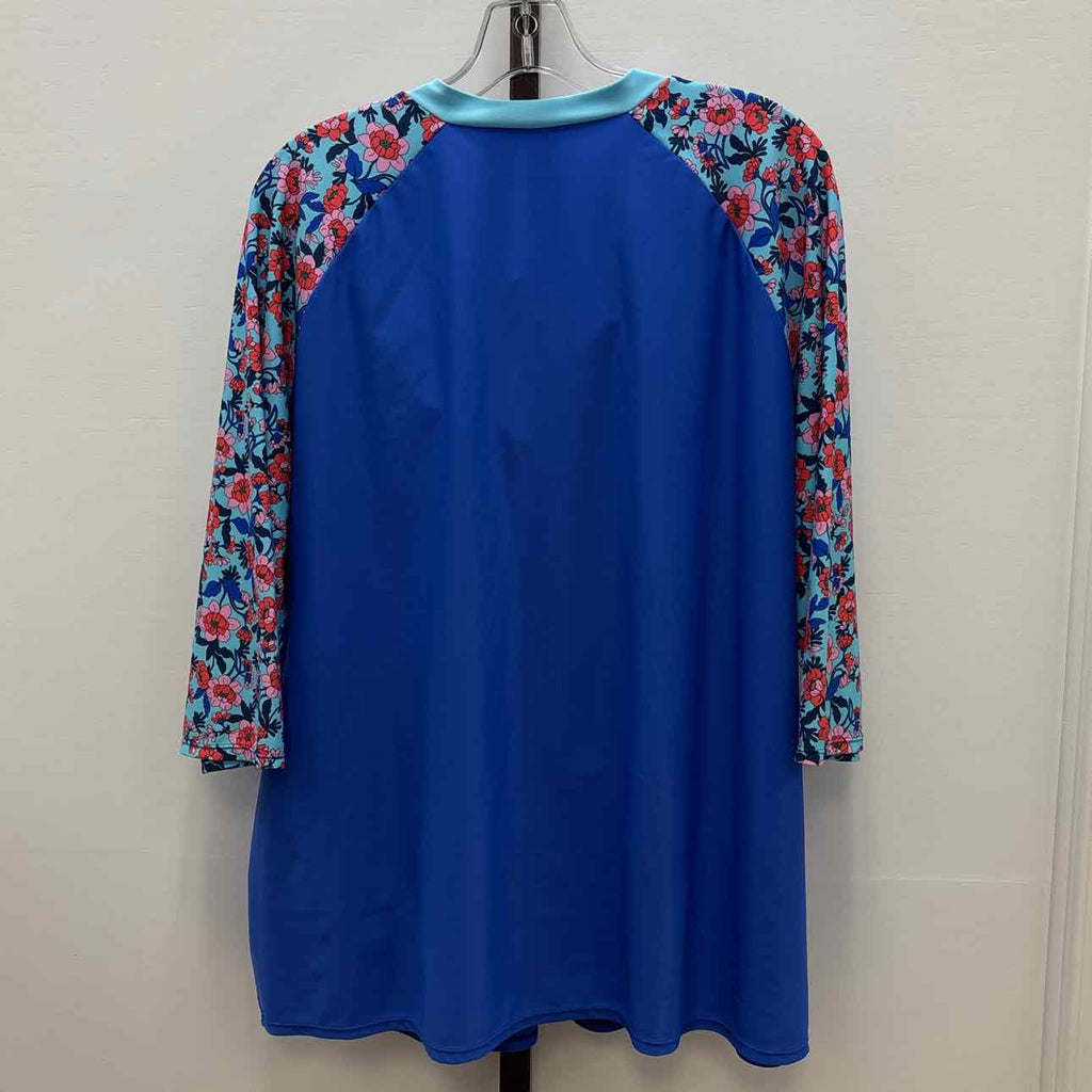 Ulla Popken Size 20/22 Aqua Print 2 Pc Set