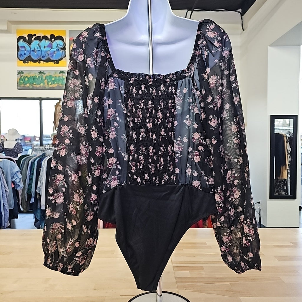 Celebrity Pink Juniors' Ruched Long-Sleeve Bodysuit