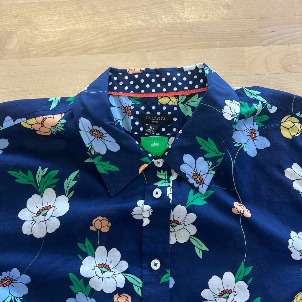 Talbots Size XLP Blue Preloved Button Down LS