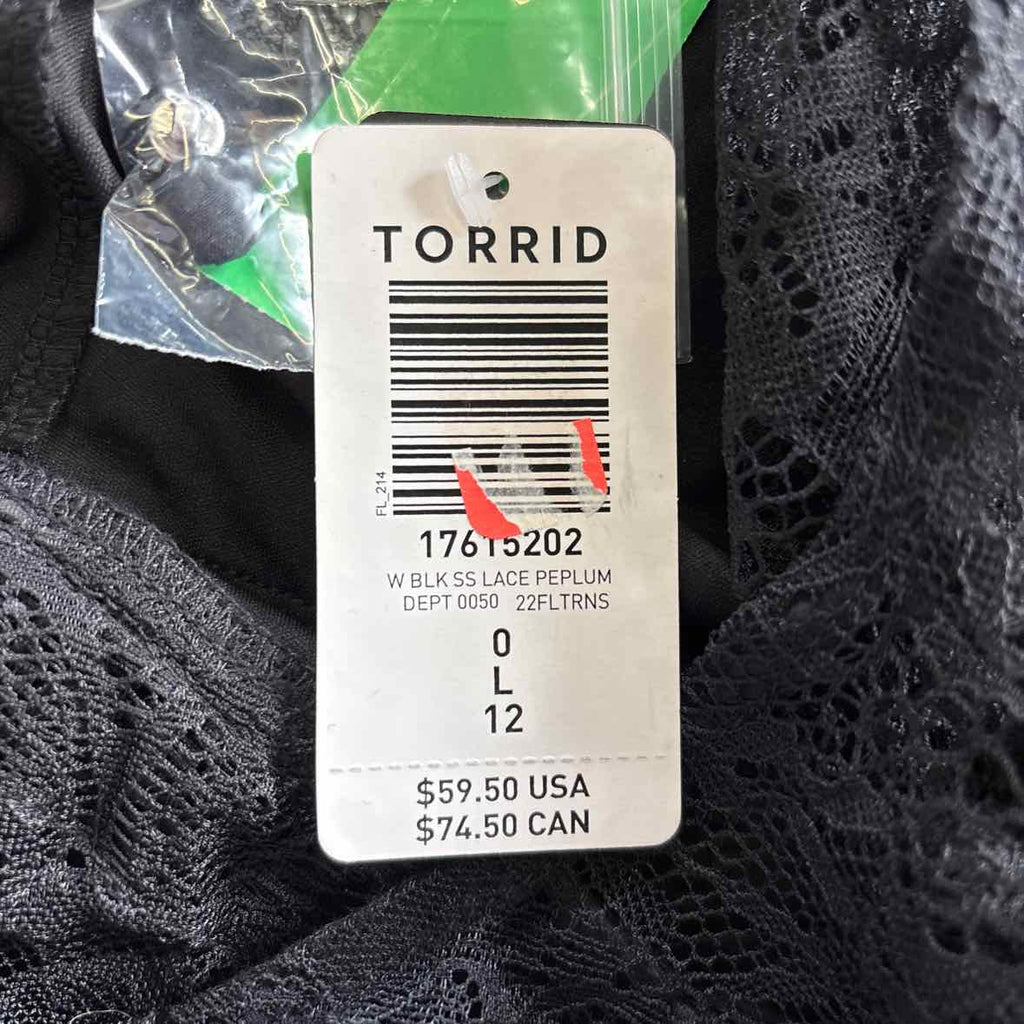 Torrid Size 0 Black Lace Preloved Sleeveless