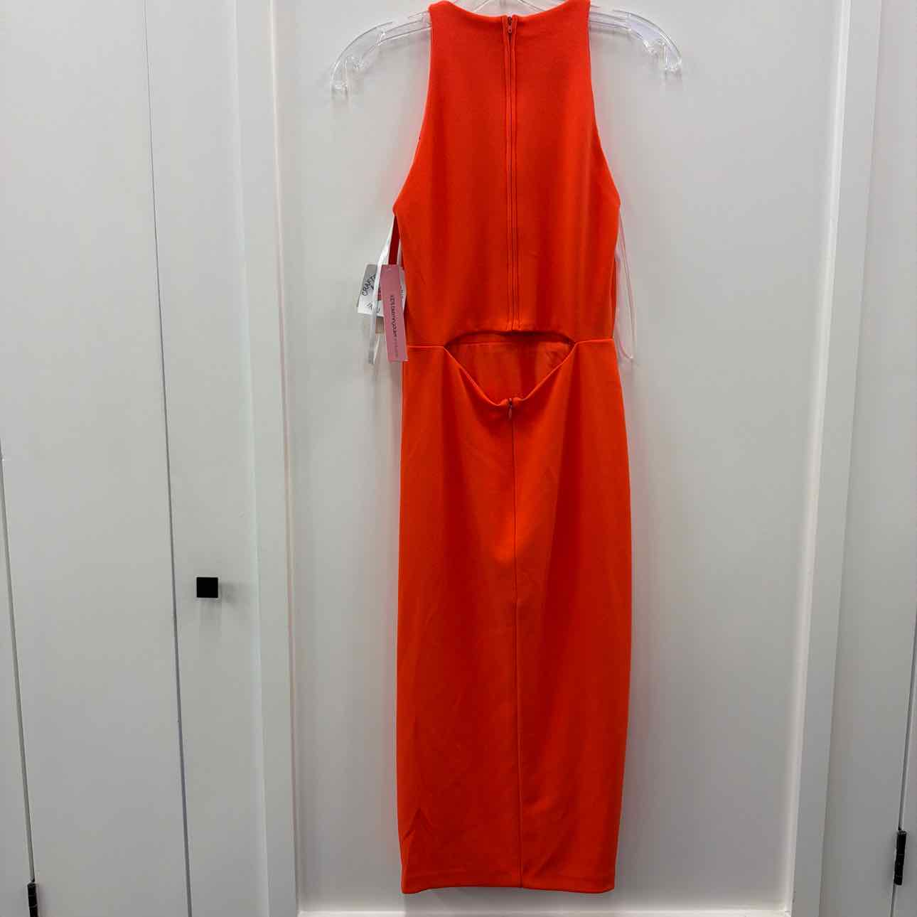 Aqua Betsy & Adam Size 2 Orange Halter Cut-Out Cocktail and Party Dress NWT