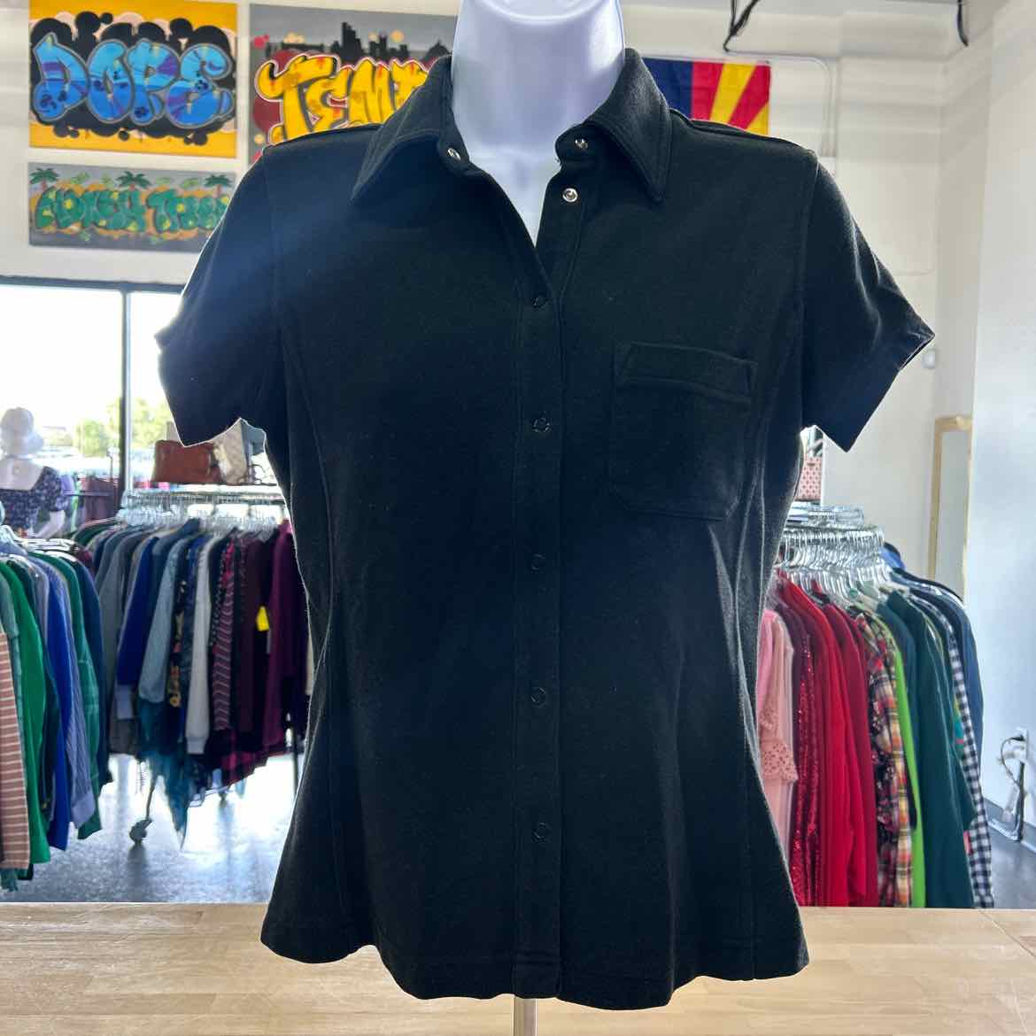 New York & Co. Size S Black Used Button Down Shirt