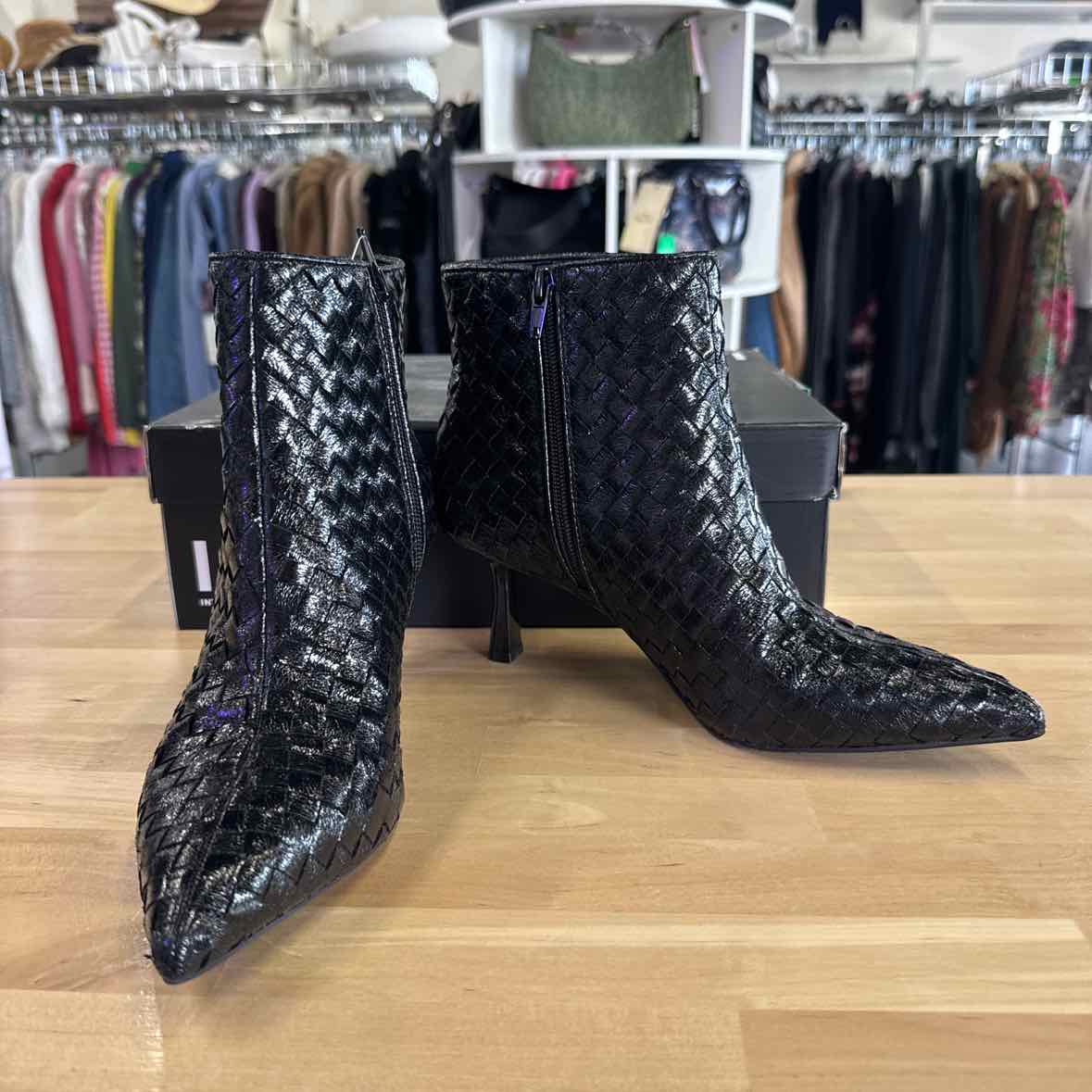 I.N.C. International Concepts Womens Raisie Dress Booties Black Woven 8M