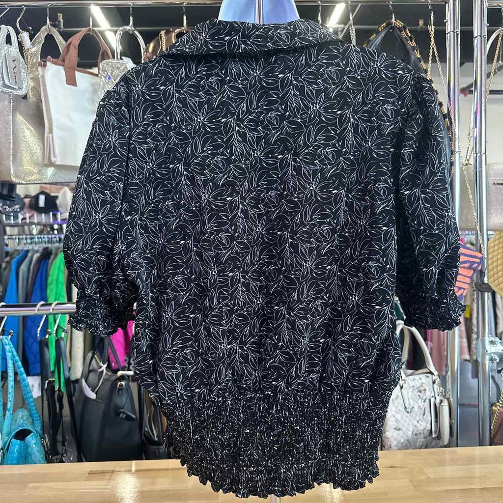 Zenobia Size 1X Black Blouse