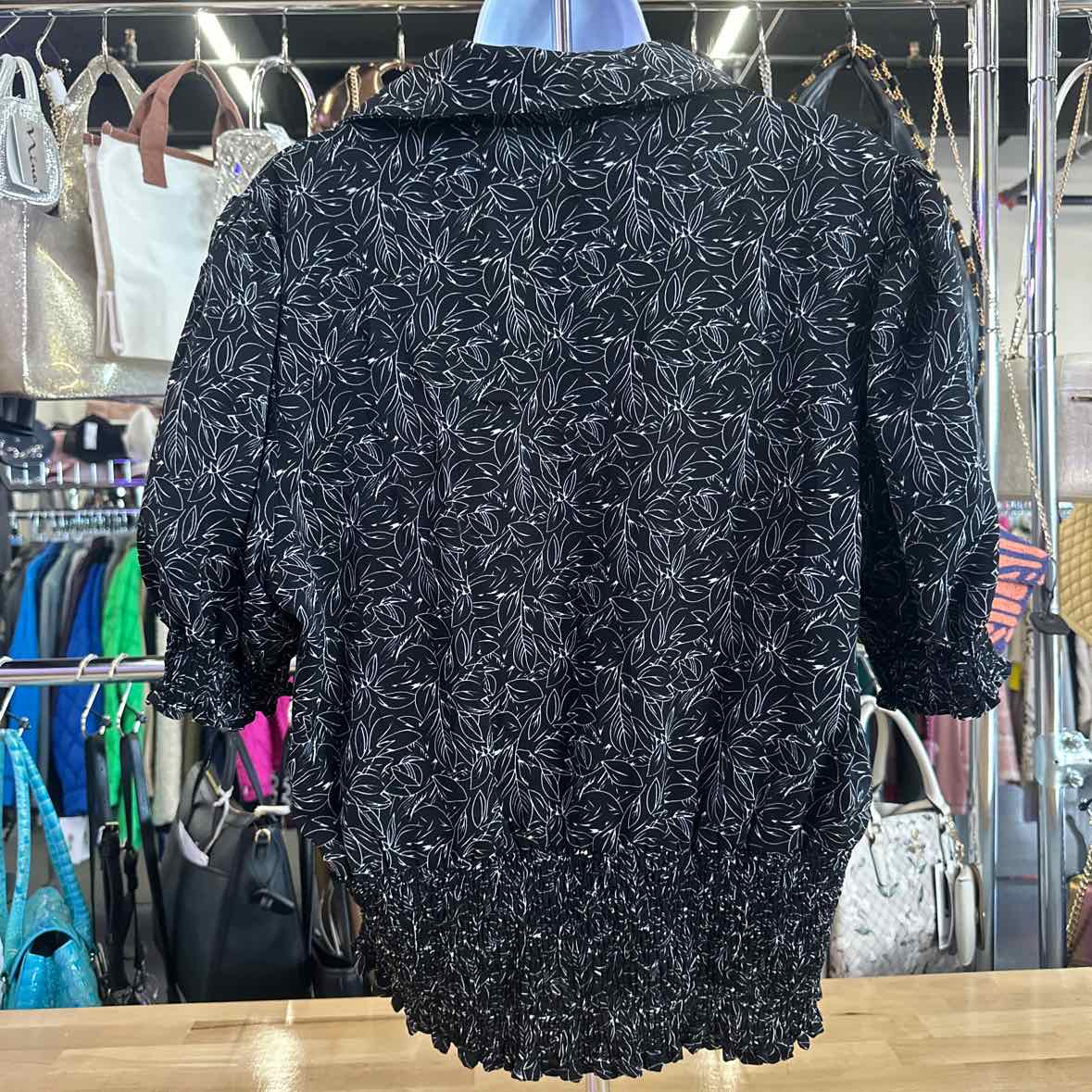 Zenobia Size 1X Black Blouse
