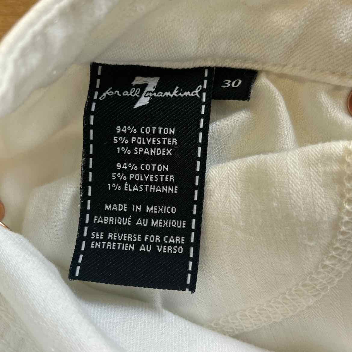 7 for all mankind Size 30 White Pants