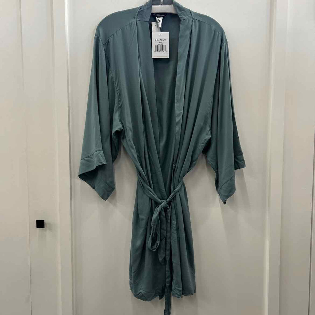 icollection Size 2X Bree Plus Size Modal Robe with Looped Self Tie Sash and Inne