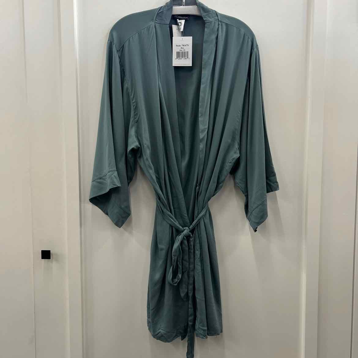 icollection Size 2X Bree Plus Size Modal Robe with Looped Self Tie Sash and Inne