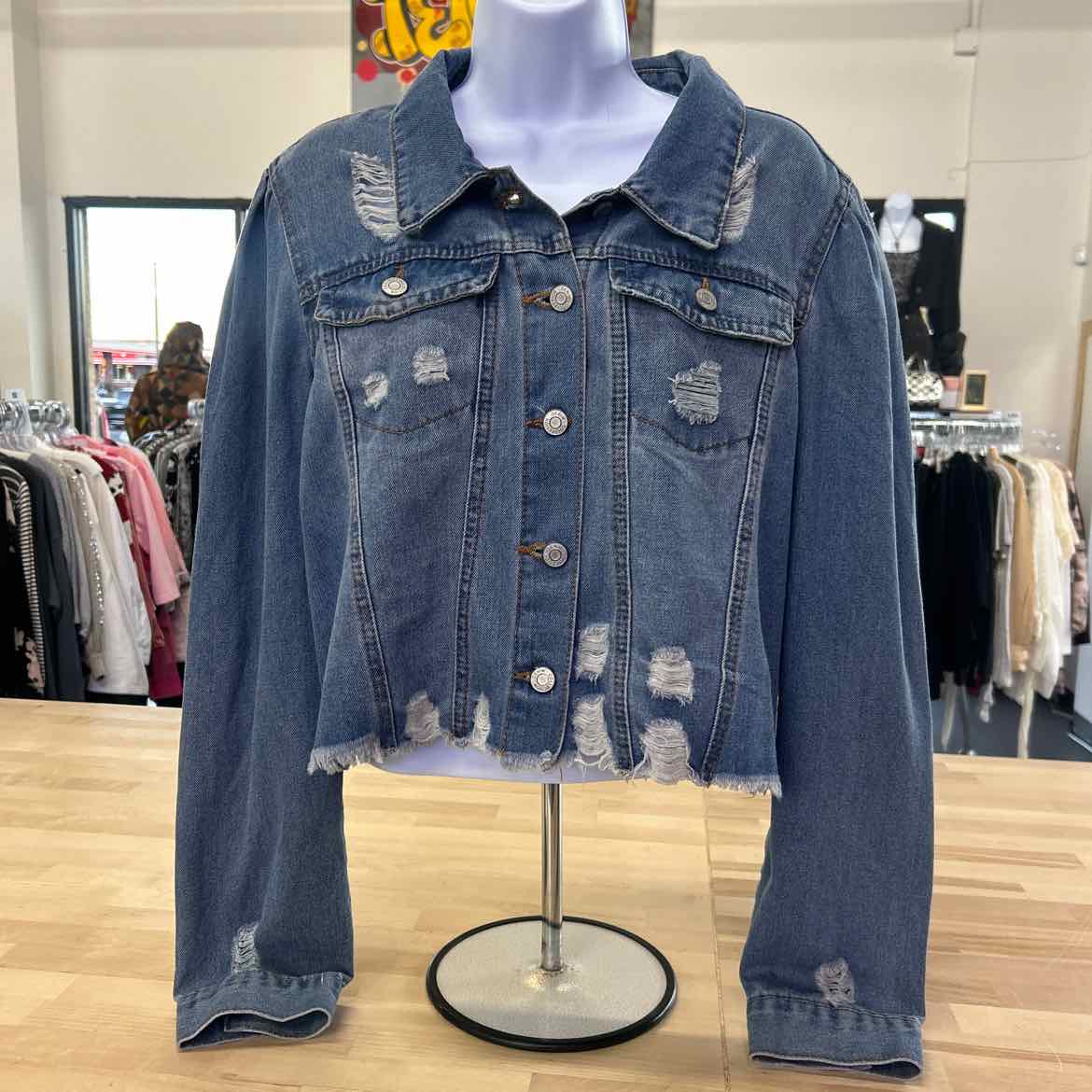 Cavalini Size XL Blue Denim Jean Jacket