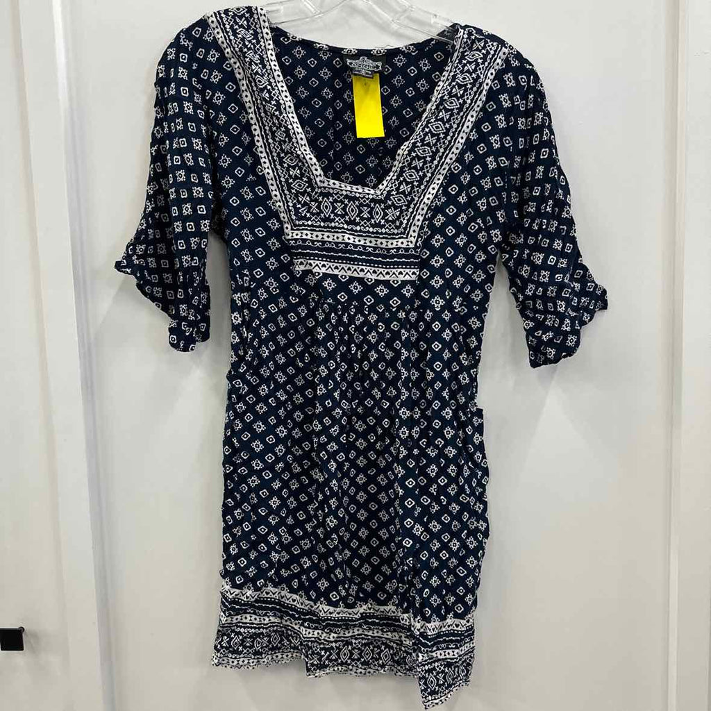 Angie Size M Blue & White Blouse